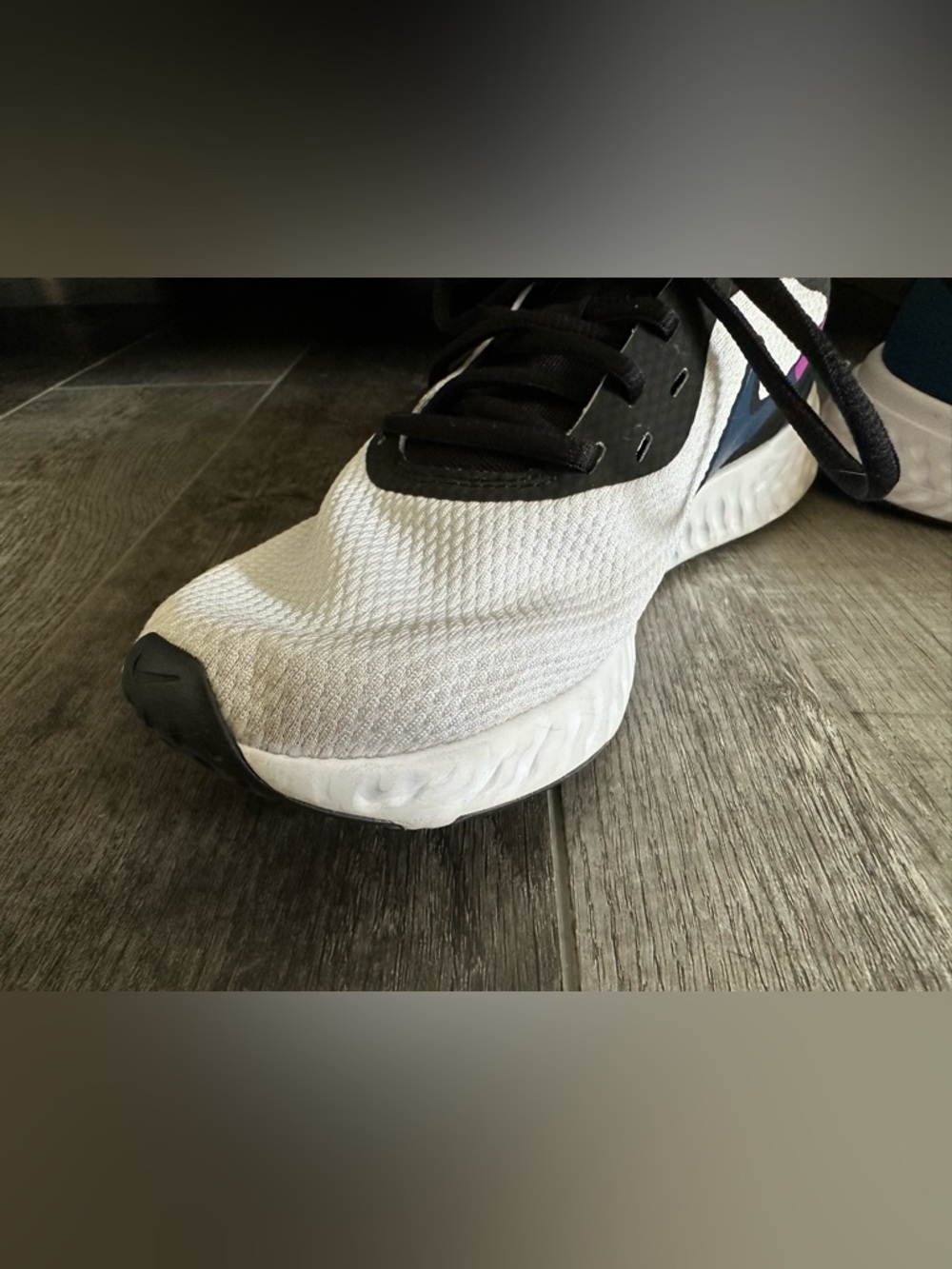 Nike Revolution Running Shoes with Black, Navy & Pink Accents - Picture 3 of 9